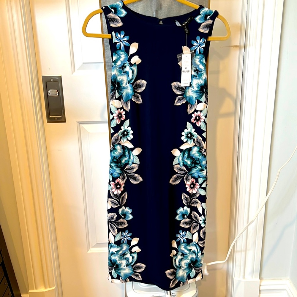 NWT WHBM REVERSIBLE NAVY SHEATH DRESS